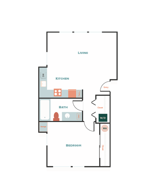 a floor plan of a house with a bedroom and a living room